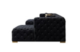 Neva Black Velvet Double Chaise Sectional from Nova Furniture - Luna Furniture