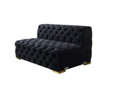 Neva Black Velvet Double Chaise Sectional from Nova Furniture - Luna Furniture
