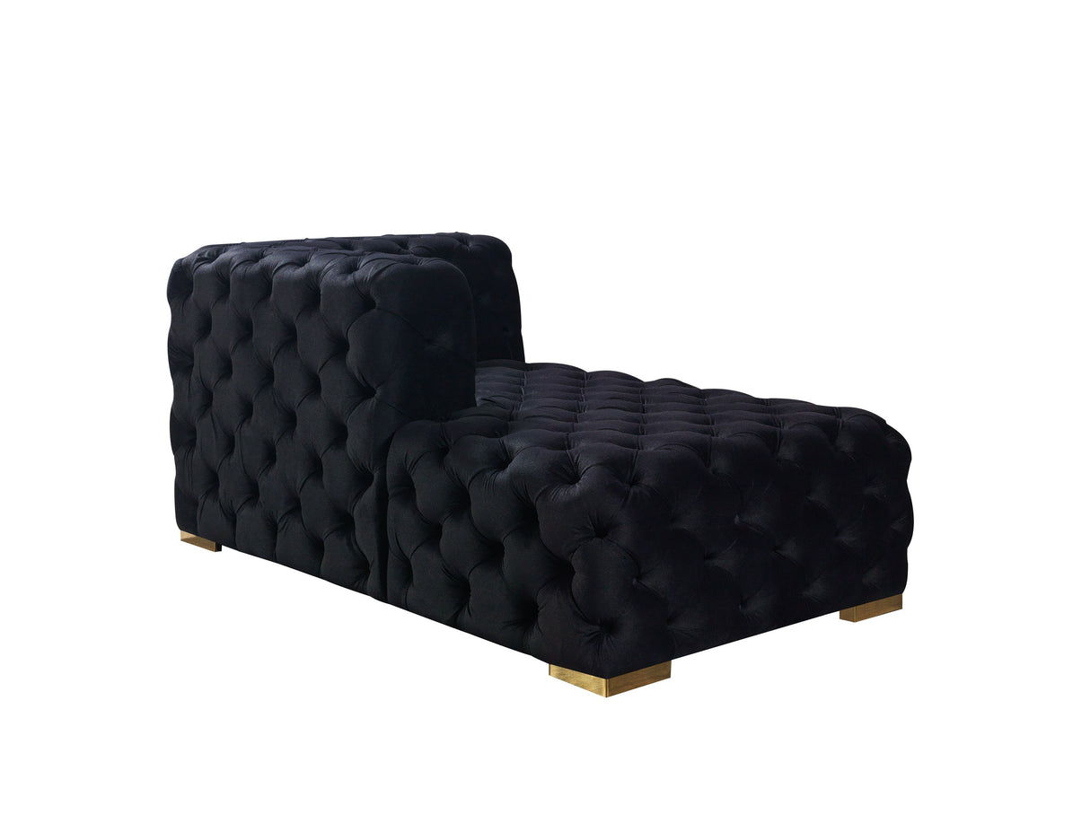 Neva Black Velvet Double Chaise Sectional from Nova Furniture - Luna Furniture