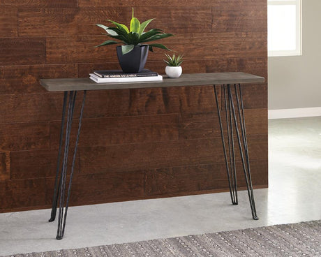 Neville Rectangular Console Table Concrete and Black - 930050 - Luna Furniture