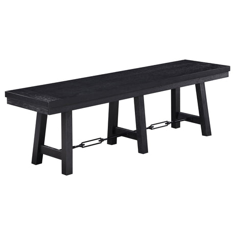 Newport Trestle Dining Bench Black - 108146 - Luna Furniture