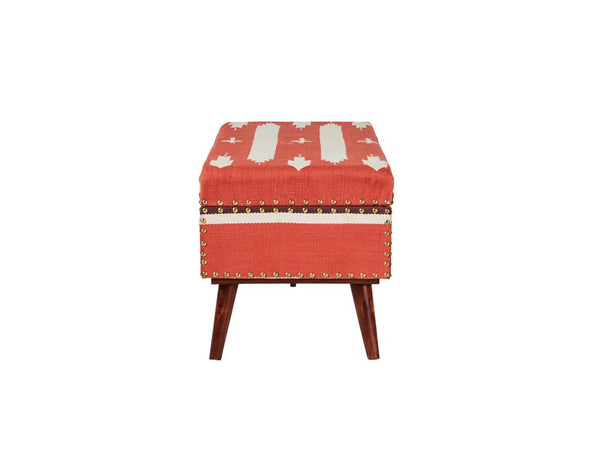 Noah Upholstered Storage Bench Orange and Beige - 918491 - Luna Furniture