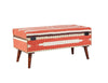 Noah Upholstered Storage Bench Orange and Beige - 918491 - Luna Furniture