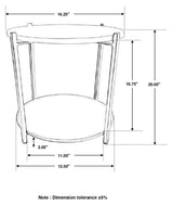 Malthe White Marble and Antique Gold Round Accent Table from Coaster - Luna Furniture