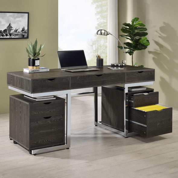 Noorvik 2-drawer Mobile File Cabinet Dark Oak - 881572 - Luna Furniture