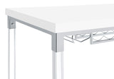 Norcrest White High Gloss Pub Height Bar Table with Acrylic Legs and Wine Storage from Coaster - Luna Furniture