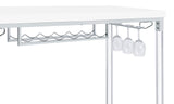Norcrest White High Gloss Pub Height Bar Table with Acrylic Legs and Wine Storage from Coaster - Luna Furniture