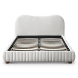 Norme Cream Queen Boucle Upholstered Platform Bed from Midinmod - Luna Furniture