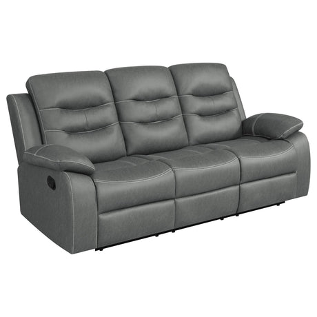 Nova 2-piece Upholstered Motion Reclining Sofa Set Dark Grey - 602531-S2 - Luna Furniture