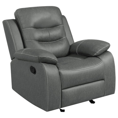 Nova Upholstered Glider Recliner Chair Dark Grey - 602533 - Luna Furniture