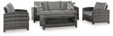 Oasis Court Gray Outdoor Sofa/Chairs/Table Set from Ashley - Luna Furniture