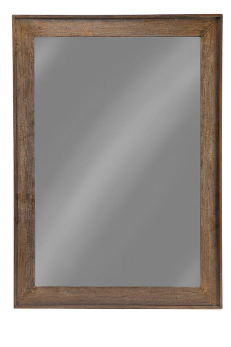 Odafin Rectangle Floor Mirror Distressed Brown - 902770 - Luna Furniture
