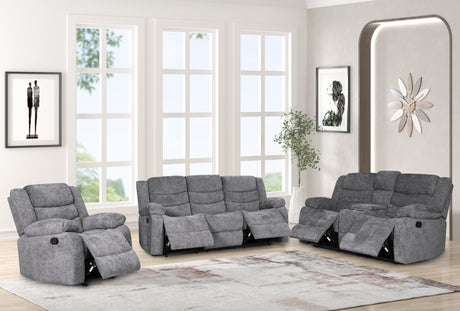 Oliver Charcoal 3pc Reclining Set - Oliver Charcoal - Luna Furniture