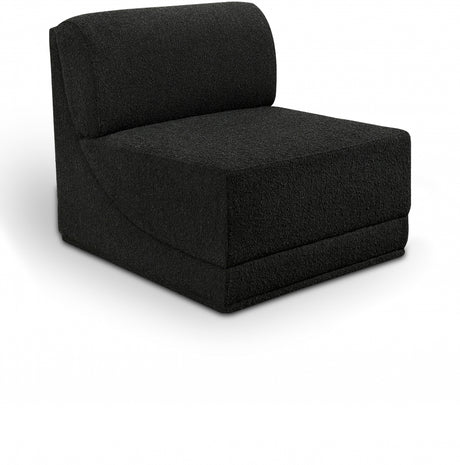 Ollie Boucle Fabric Living Room Chair Black - 118Black-Armless - Luna Furniture
