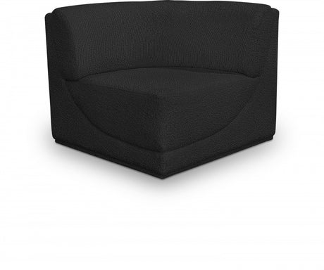 Ollie Boucle Fabric Living Room Chair Black - 118Black-Corner - Luna Furniture
