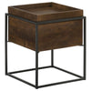 Ondrej Square Accent Table with Removable Top Tray Dark Brown and Gunmetal - 936007 - Luna Furniture