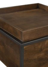 Ondrej Dark Brown and Gunmetal Square Accent Table with Removable Top Tray from Coaster - Luna Furniture