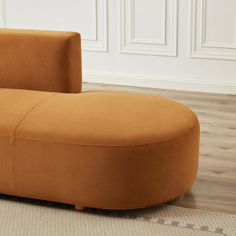 Orby Tan Velvet RAF Sectional Sofa from Midinmod - Luna Furniture