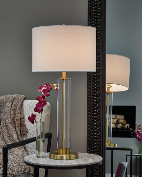 Orenman Clear/Brass Finish Table Lamp from Ashley - Luna Furniture