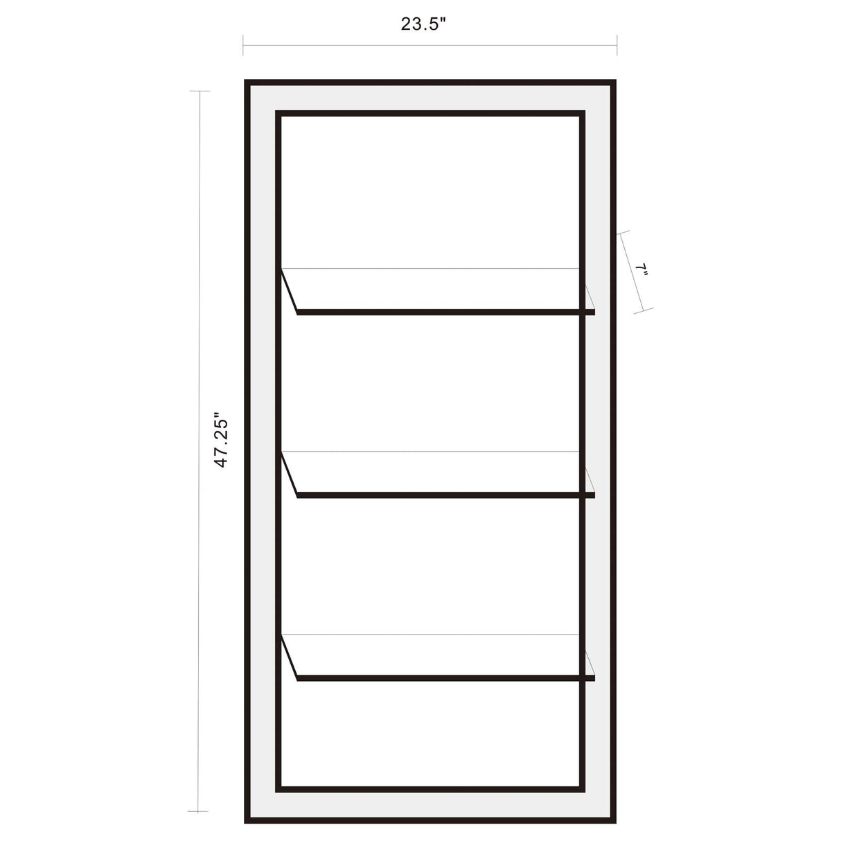 Oriel 3-Shelf Rectangle Wall Mirror  - 961631 - Luna Furniture