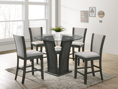 Orlando - Grey Pub Table + 4 Chair Set - Orlando Grey - Luna Furniture