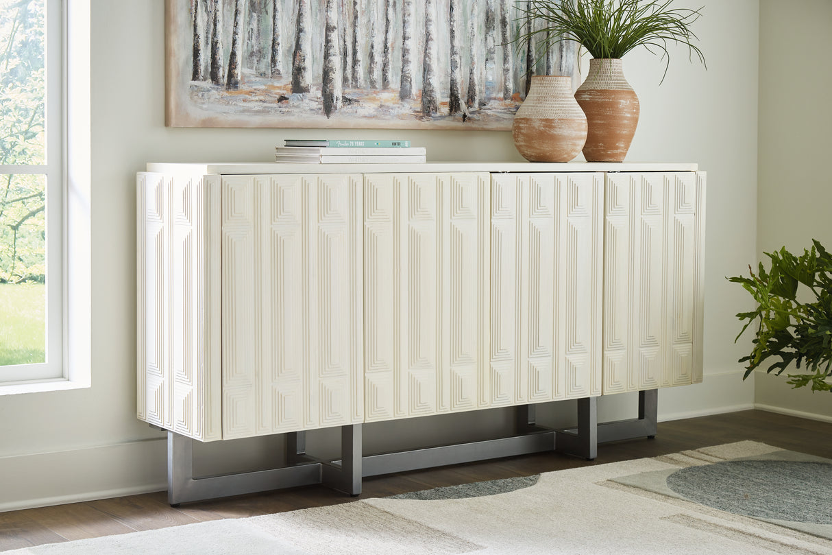 Ornawel Distressed White Accent Cabinet from Ashley - Luna Furniture