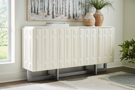 Ornawel Distressed White Accent Cabinet from Ashley - Luna Furniture