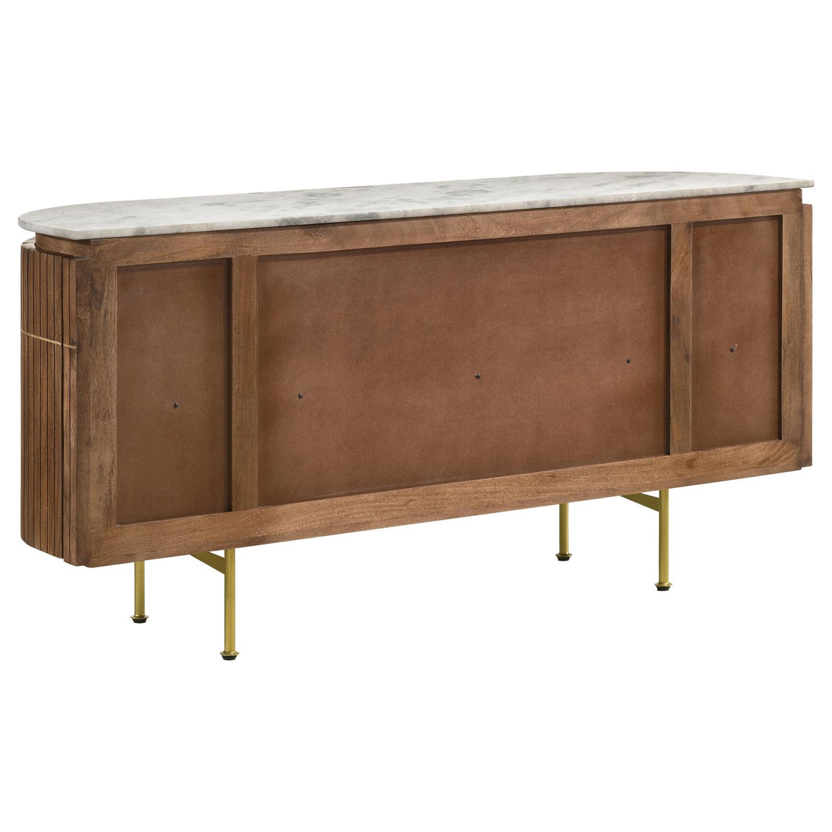 Ortega White and Natural 4-Door Marble Top Dining Sideboard Server from Coaster - Luna Furniture