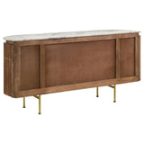 Ortega White and Natural 4-Door Marble Top Dining Sideboard Server from Coaster - Luna Furniture