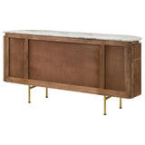 Ortega White and Natural 4-Door Marble Top Dining Sideboard Server from Coaster - Luna Furniture