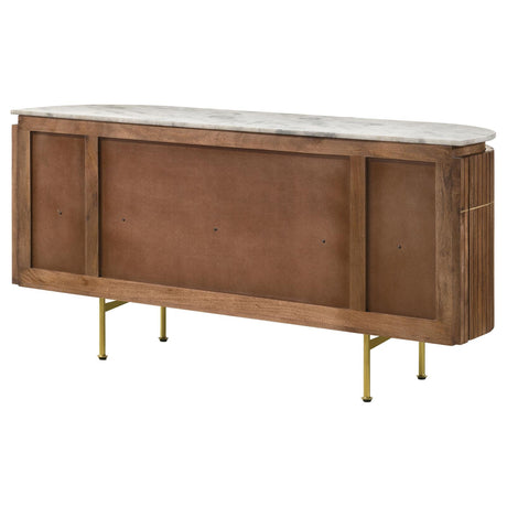 Ortega White and Natural 4-Door Marble Top Dining Sideboard Server from Coaster - Luna Furniture