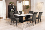 Osborne Espresso and White Trestle Base Marble Top Dining Table from Coaster - Luna Furniture