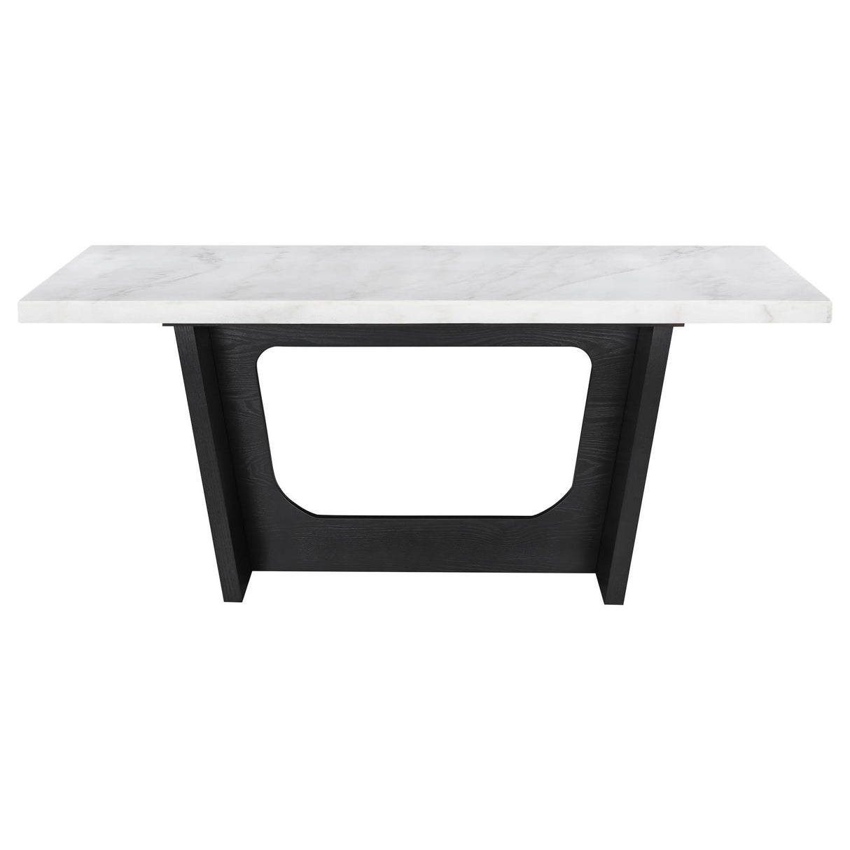 Osborne Espresso and White Trestle Base Marble Top Dining Table from Coaster - Luna Furniture