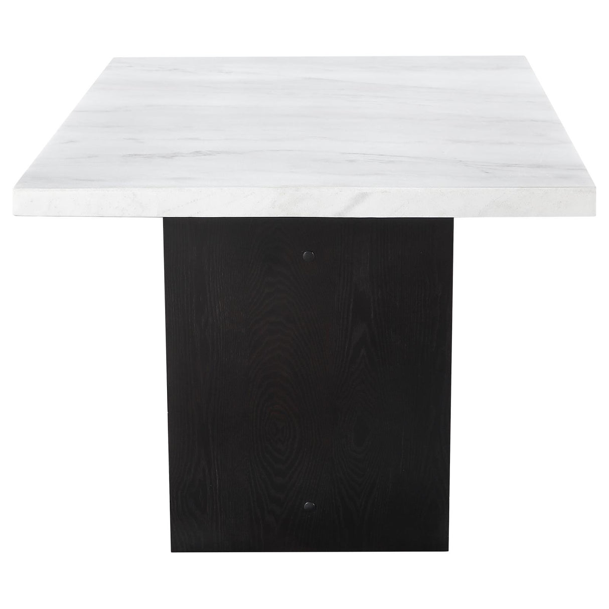 Osborne Espresso and White Trestle Base Marble Top Dining Table from Coaster - Luna Furniture