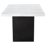 Osborne Espresso and White Trestle Base Marble Top Dining Table from Coaster - Luna Furniture