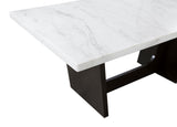 Osborne Espresso and White Trestle Base Marble Top Dining Table from Coaster - Luna Furniture