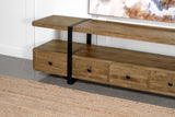 Otto Brown and Gunmetal 4-Drawer Solid Wood 70" TV Stand from Coaster - Luna Furniture