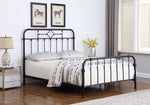 Packlan Eastern King Metal Panel Bed Matte Black - 305946KE - Luna Furniture