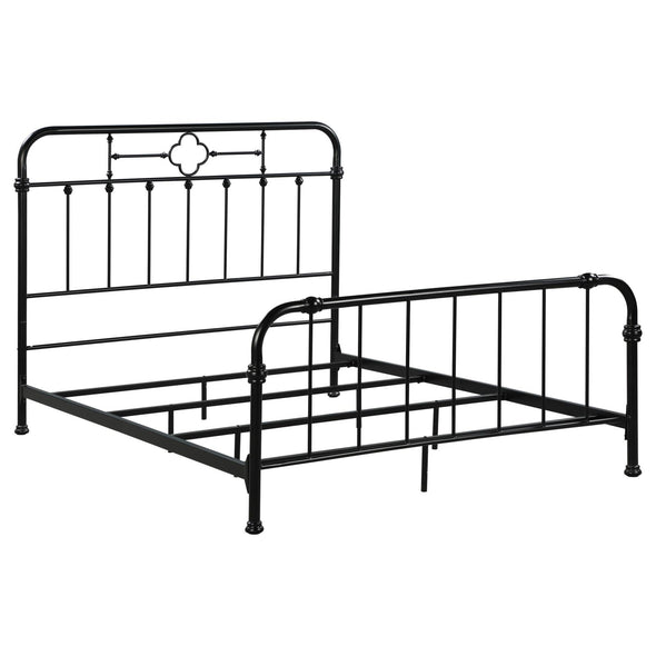 Packlan Eastern King Metal Panel Bed Matte Black - 305946KE - Luna Furniture