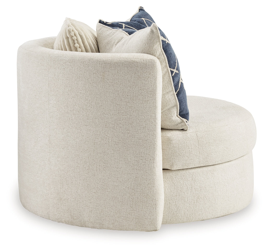 Padova Ivory Swivel Accent Chair from Ashley - Luna Furniture