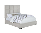 Panes Eastern King Tufted Upholstered Panel Bed Beige - 315850KE - Luna Furniture
