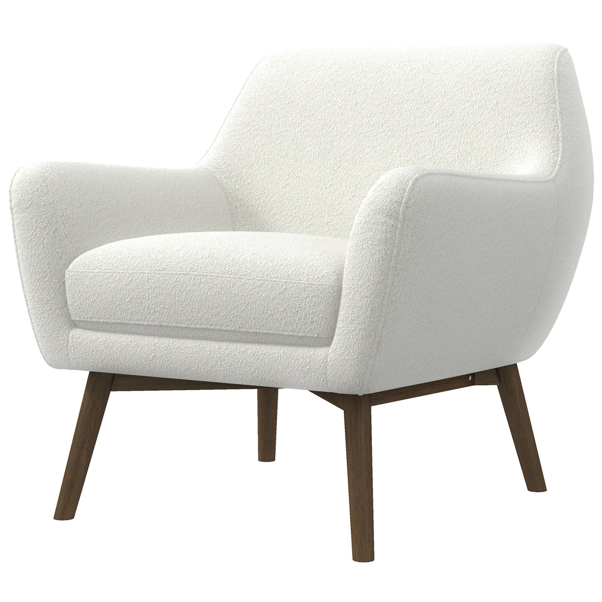 Panom Mid-Century Modern White Boucle  Lounge Chair - AFC01926 - Luna Furniture
