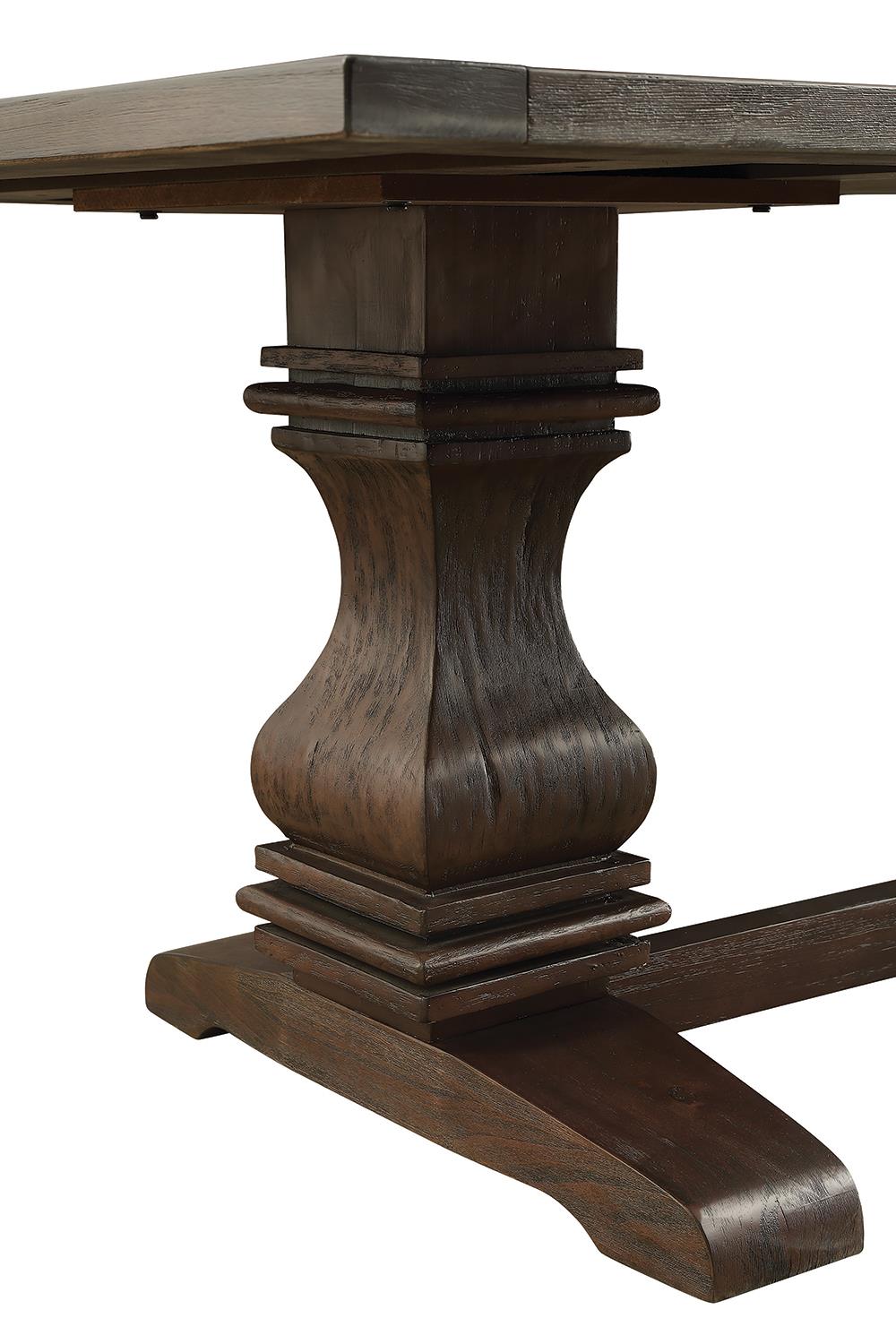 Parkins Double Pedestals Dining Table Rustic Espresso - 107411 - Luna Furniture