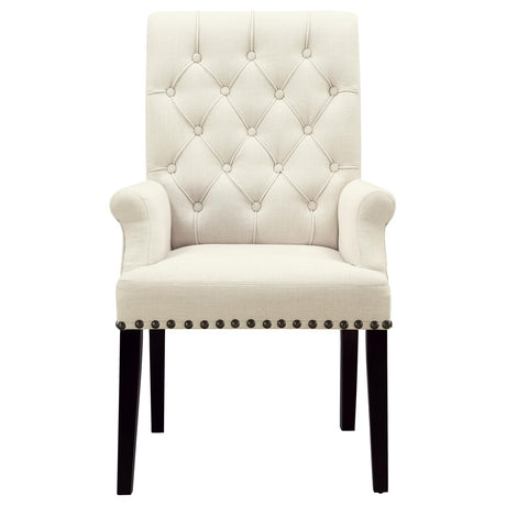 Parkins Espresso and White 7-Piece Traditional Rustic Dining Set from Coaster - Luna Furniture