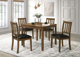 Parkwood Honey Brown and Black 5-Piece Dining Set with Square Table and Slat Back Side Chairs from Coaster - Luna Furniture