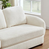 Paton Mid-Century Modern 114.5'' Boucle Fabric Sofa Cream - AFC01951 - Luna Furniture