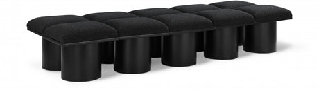 Pavilion Boucle Fabric 10pc. Modular Bench Black - 466Black-10C - Luna Furniture