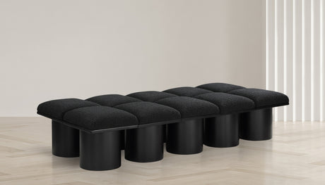Pavilion Boucle Fabric 10pc. Modular Bench Black - 466Black-10D - Luna Furniture