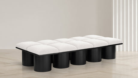 Pavilion Boucle Fabric 10pc. Modular Bench Cream - 466Cream-10D - Luna Furniture