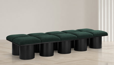 Pavilion Boucle Fabric 10pc. Modular Bench Green - 466Green-10C - Luna Furniture